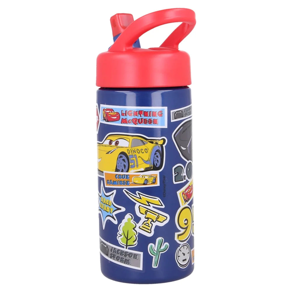Disney Cars Lightning McQueen Wasserflasche Flasche mit Trinkhalm 410 ml - WS-Trend.de