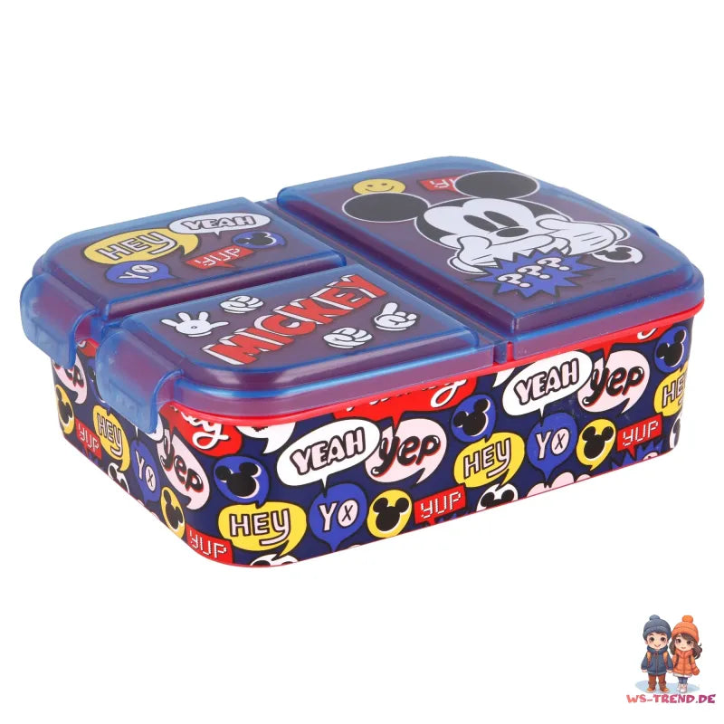 Disney Mickey Maus 4 teiliges Lunch Set Brotdose XL Alu-Trinkflasche Besteck - WS-Trend.de