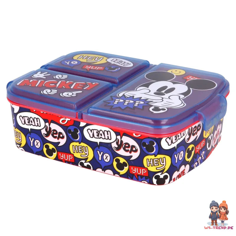 Disney Mickey Maus 4 teiliges Lunch Set Brotdose XL Alu-Trinkflasche Besteck - WS-Trend.de