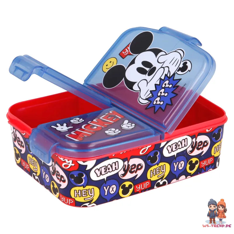 Disney Mickey Maus 4 teiliges Lunch Set Brotdose XL Alu-Trinkflasche Besteck - WS-Trend.de