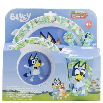 Bluey und Bingo Kinder Geschirr-Set 5 teilig Becher Besteck Teller Schüssel - WS-Trend.de