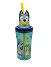 Bluey 3D Deckel Kinder Trinkbecher Becher mit integriertem Halm 360 ml