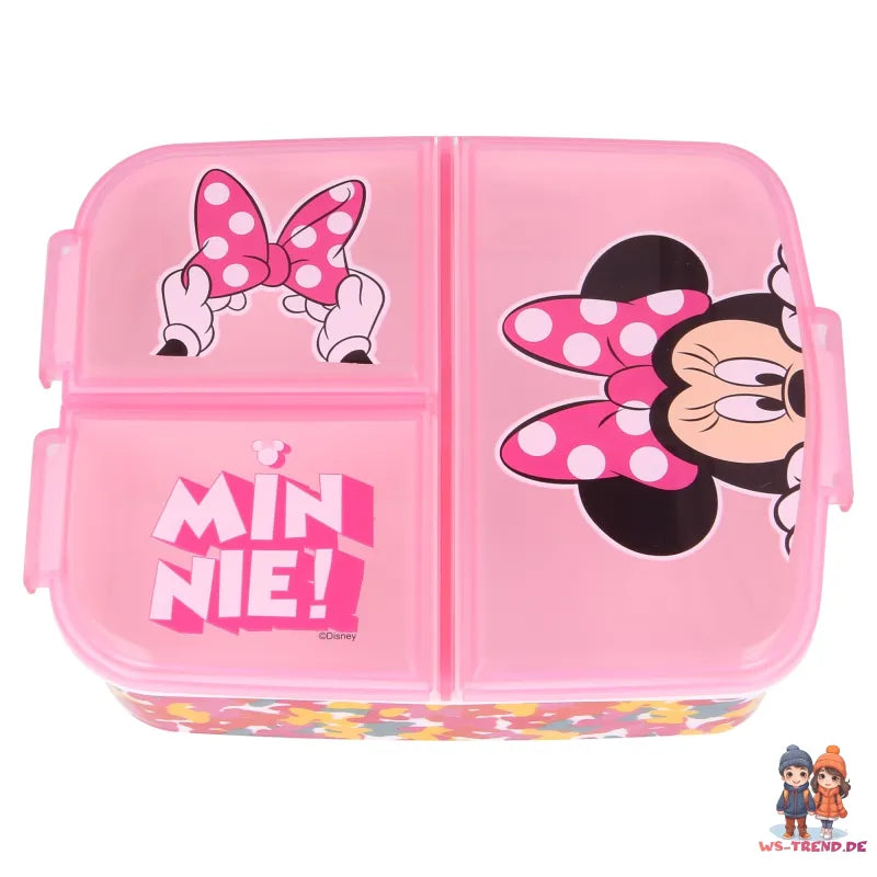 Disney Minnie Maus 4 teiliges Lunch Set Brotdose Alu-Trinkflasche - Löffel Gabel - WS-Trend.de