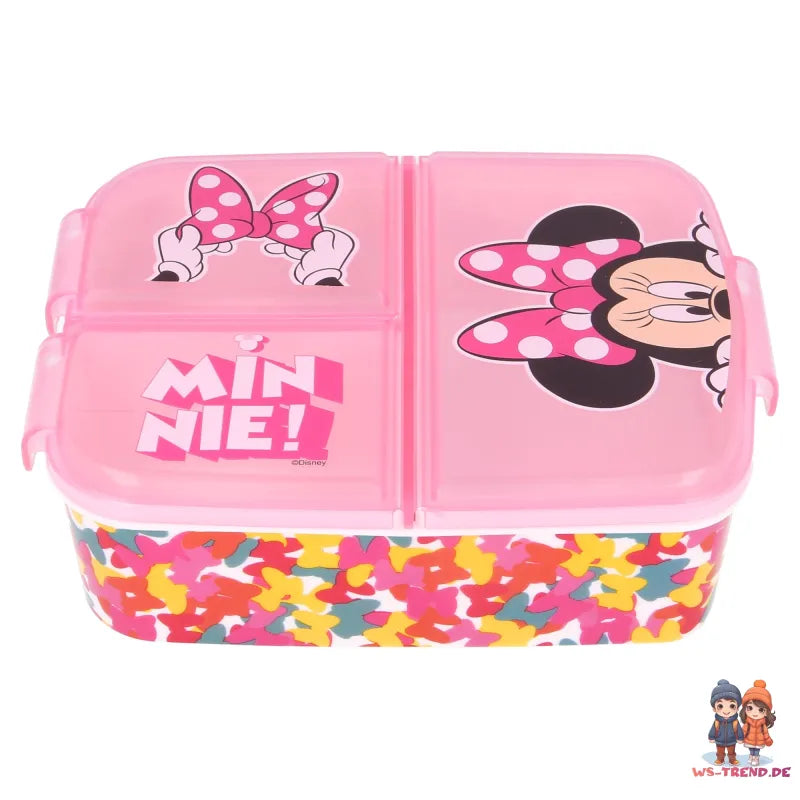 Disney Minnie Maus 4 teiliges Lunch Set Brotdose Alu-Trinkflasche - Löffel Gabel - WS-Trend.de