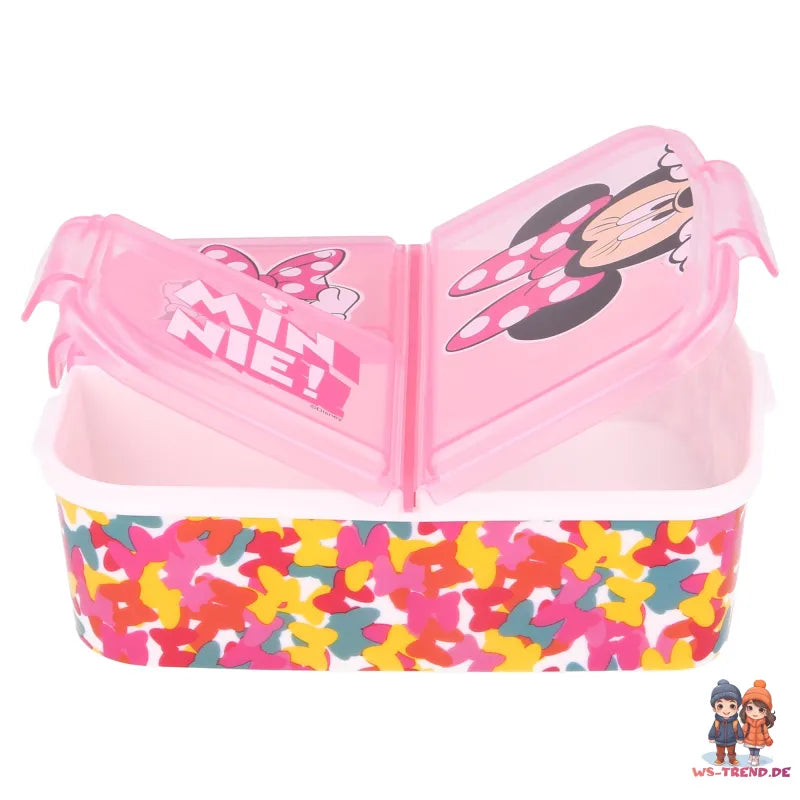 Disney Minnie Maus 4 teiliges Lunch Set Brotdose Alu-Trinkflasche - Löffel Gabel - WS-Trend.de