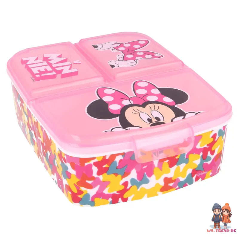 Disney Minnie Maus 4 teiliges Lunch Set Brotdose Alu-Trinkflasche - Löffel Gabel - WS-Trend.de