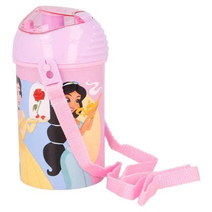 Disney Prinzessin Trinkflasche Flasche mit Trinkhalm Gurt 450 ml - WS-Trend.de Wasserflasche