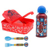 Marvel Spiderman 4 tlg Kinder Set 3 Kammern Brotdose Alu-Trinkflasche Besteck