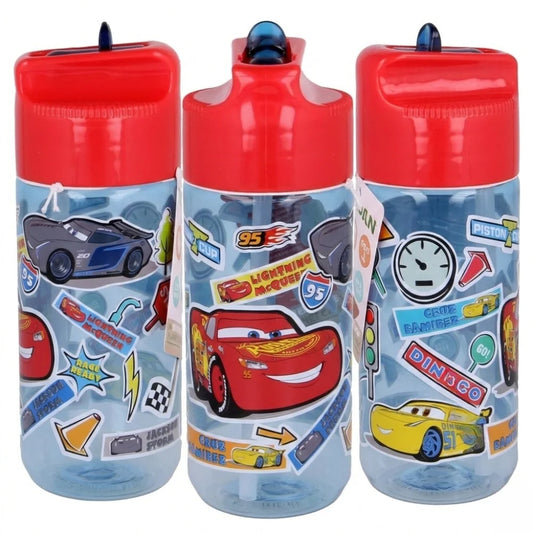 Disney Cars Lightning McQueen Wasserflasche Flasche mit Trinkhalm 430 ml - WS-Trend.de