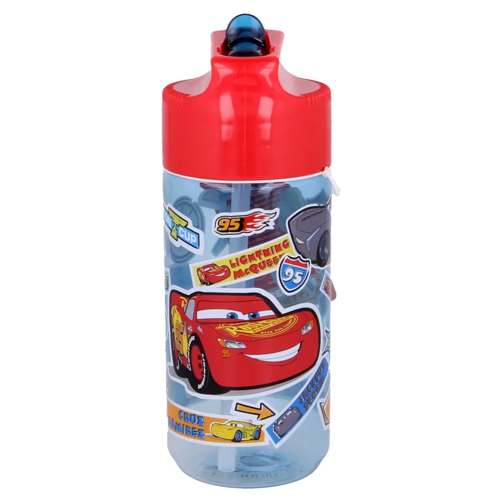 Disney Cars Lightning McQueen Wasserflasche Flasche mit Trinkhalm 430 ml - WS-Trend.de