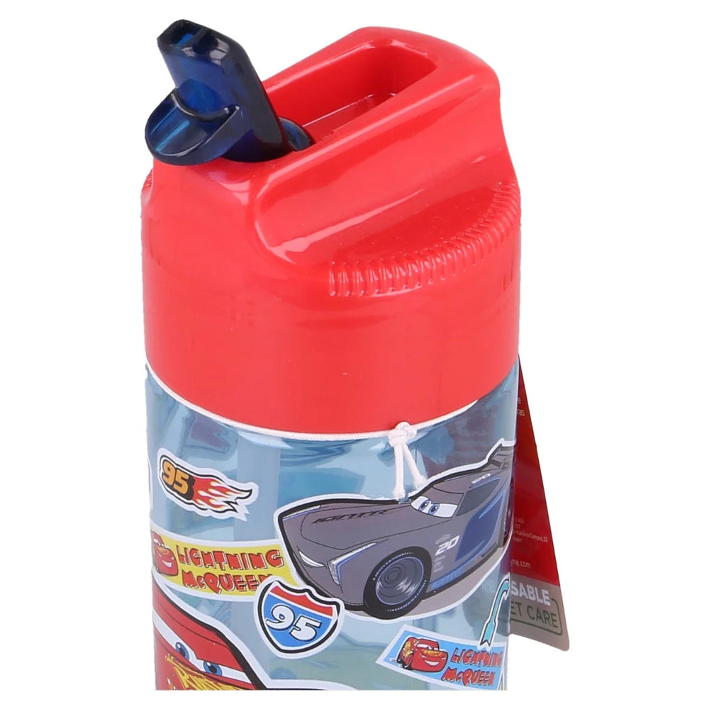 Disney Cars Lightning McQueen Wasserflasche Flasche mit Trinkhalm 430 ml - WS-Trend.de