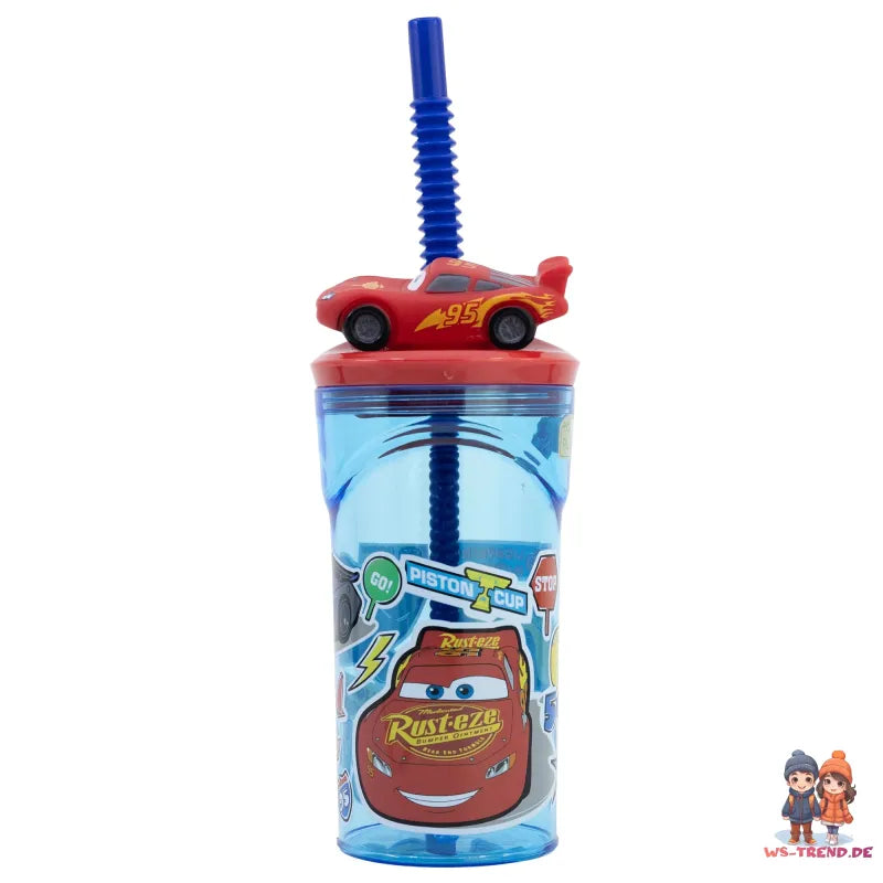 Disney Cars Lighning McQueen 3D Deckel Kinder Trinkbecher Becher 360ml - WS-Trend.de