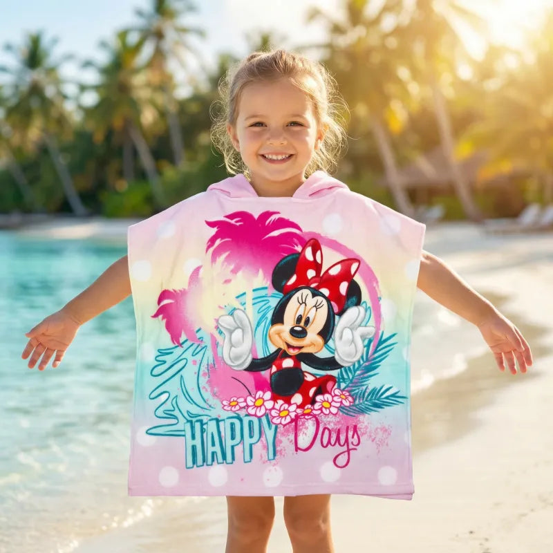 Disney Minnie Maus Kinder Mädchen Mikrofaser Poncho Badetuch 55x110 cm - WS-Trend.de
