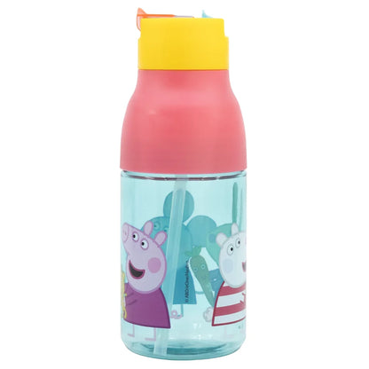 Peppa Pig Wutz Sportflasche Wasserflasche Trinkflasche Flasche Halm 420 ml - WS-Trend.de