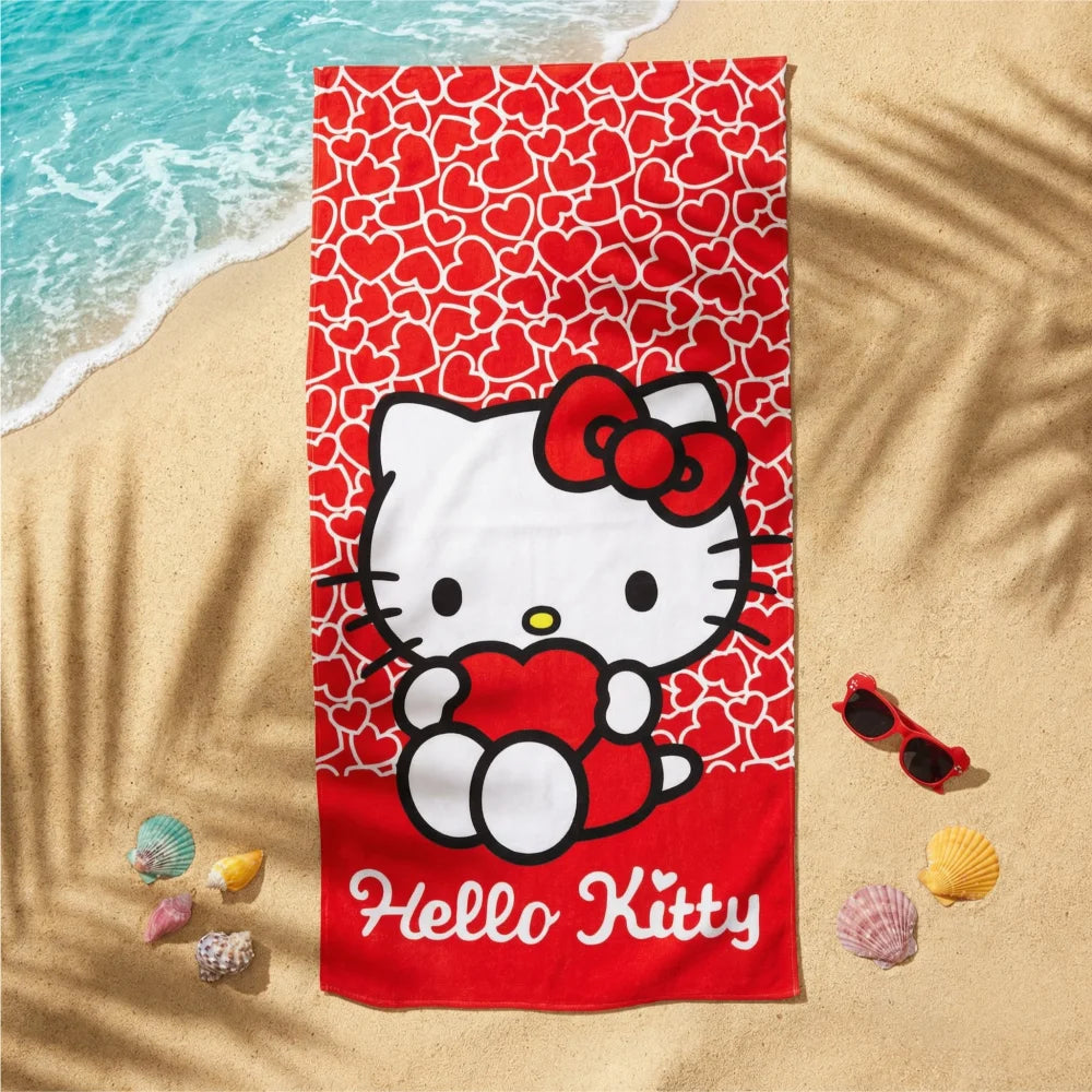 Hello Kitty Kinder Mikrofaser Strandtuch Handtuch Badetuch 70x140 cm - WS-Trend.de