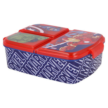 Marvel Avengers Kinder Set 4tlg 3 Kammern Brotdose Alu-Trinkflasche Besteck - WS-Trend.de