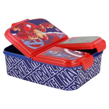 Marvel Avengers Kinder Set 4tlg 3 Kammern Brotdose Alu-Trinkflasche Besteck - WS-Trend.de