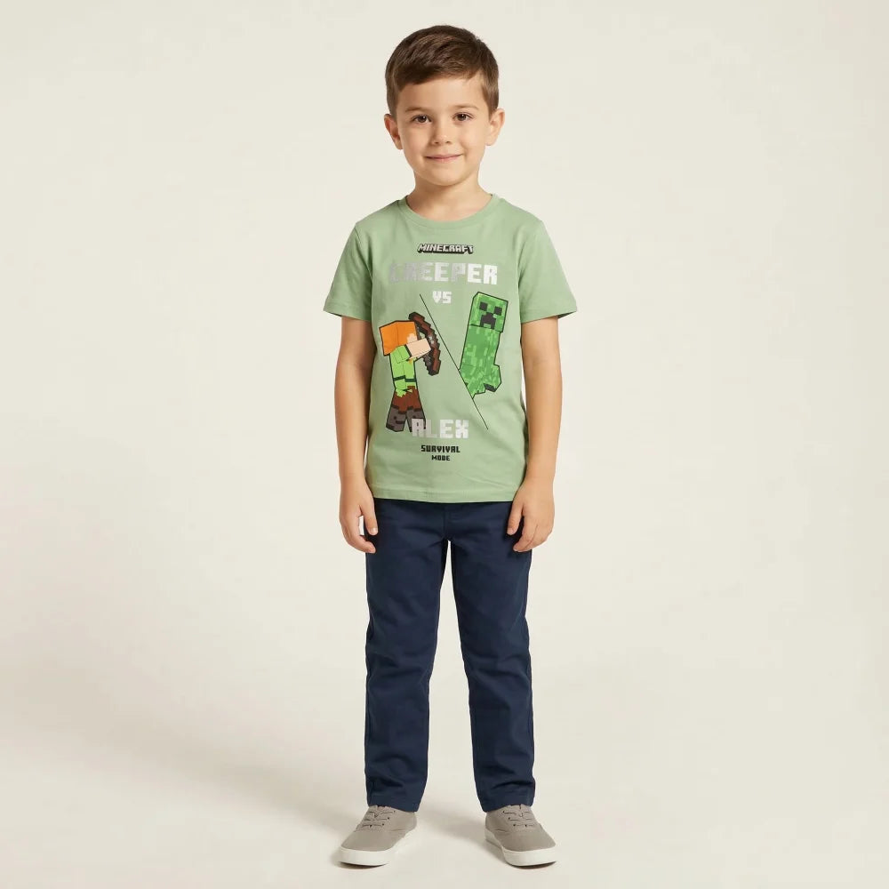 Minecraft Alex Creeper Kinder kurzarm T-Shirt - WS-Trend.de