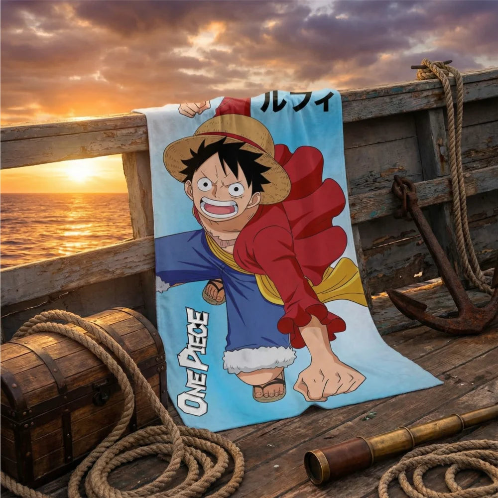 One Piece Monkey D Ruffy Mikrofaser Strandtuch Badetuch XL 70x140 - WS-Trend.de Badehandtuch