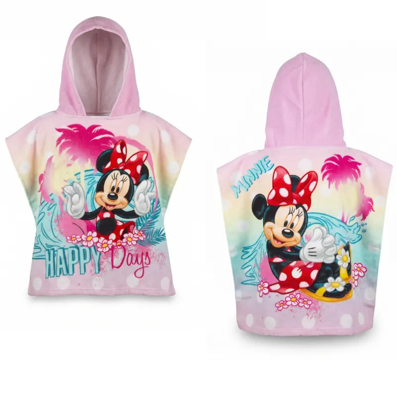 Disney Minnie Maus Kinder Mädchen Mikrofaser Poncho Badetuch 55x110 cm - WS-Trend.de