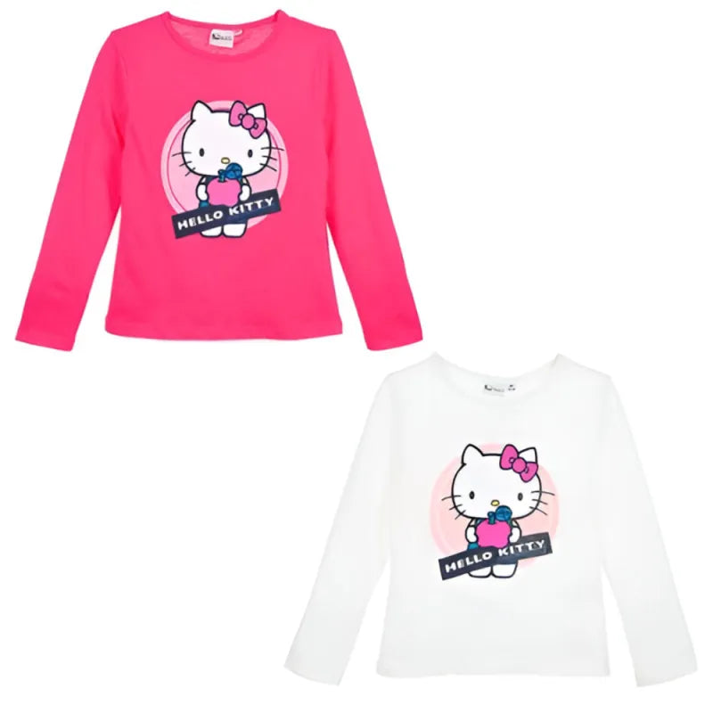 Hello Kitty Kinder Mädchen langarm T Shirt WS Trend.de Gr 98 bis 128 100% Baumwolle