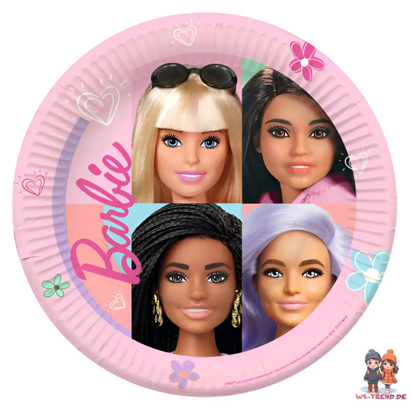 Barbie and Friends Kinder Geburtstag Deko Set 34tlg.Geschirr Partyset - WS-Trend.de