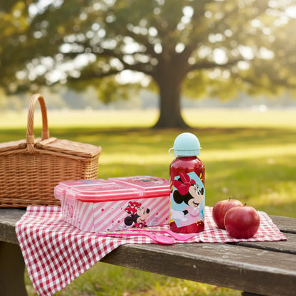 Disney Minnie Maus 4 teiliges Lunch Set Brotdose Alu-Trinkflasche - Löffel Gabel - WS-Trend.de