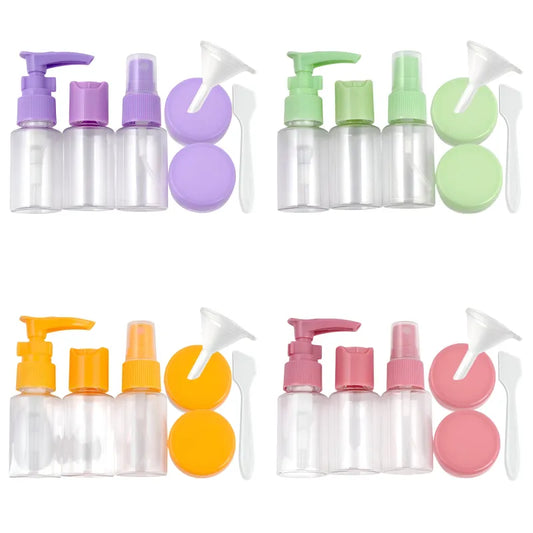 Kulturbeutel Reiseflaschen 7-tlg Set Schampooflasche Dosen Sprühflasche - WS-Trend.de