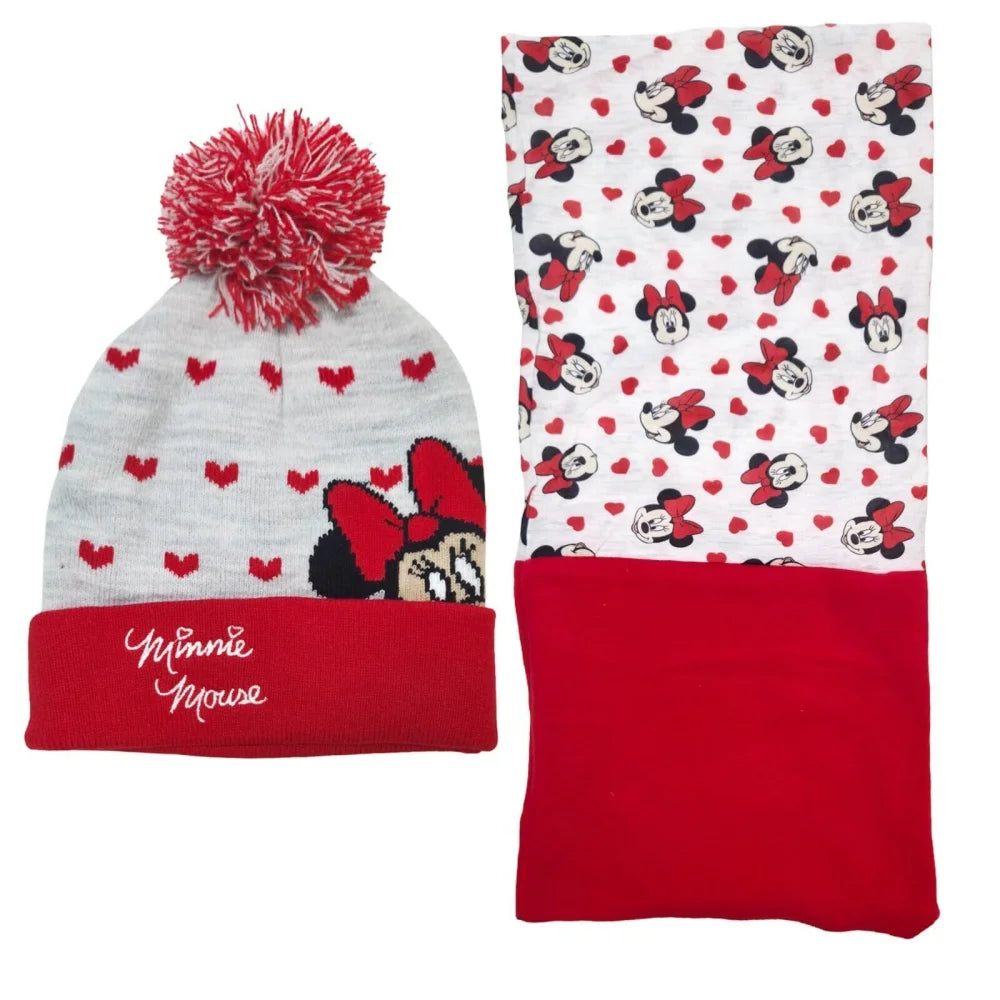 Disney Minnie Maus Set Kinder Herbst Wintermütze Snood Gr. 52 bis 54 - WS-Trend.de