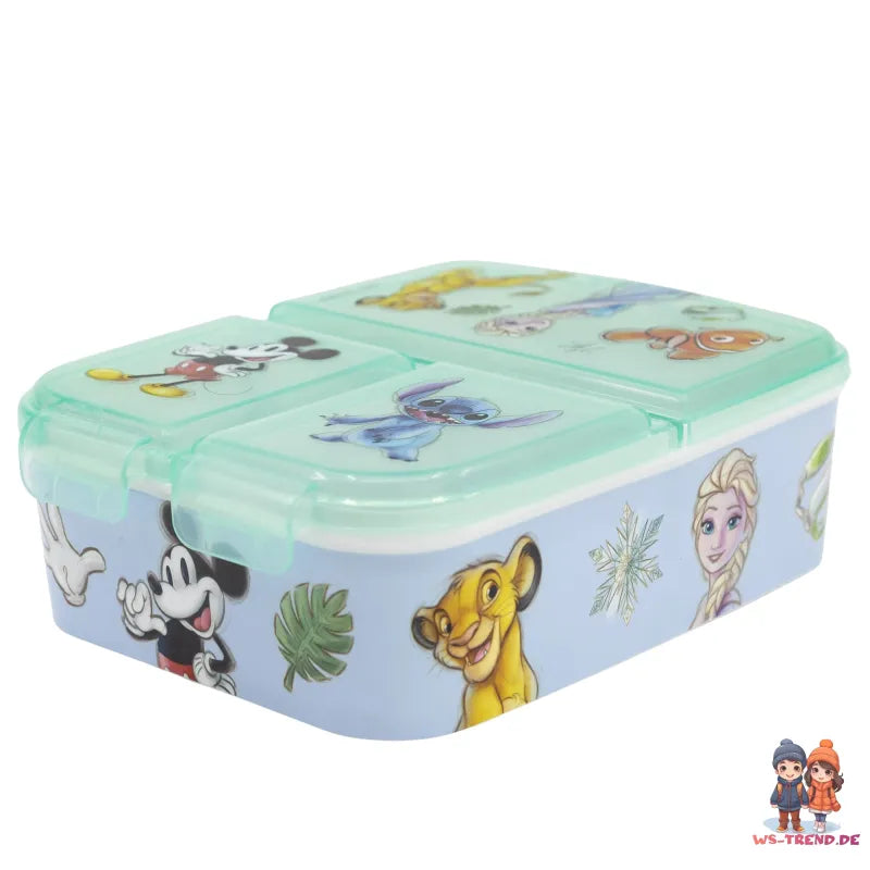 Disney All Stars Kinder 2 tlg Set 3 Kammer Brotdose plus Aluminium Trinkflasche - WS-Trend.de