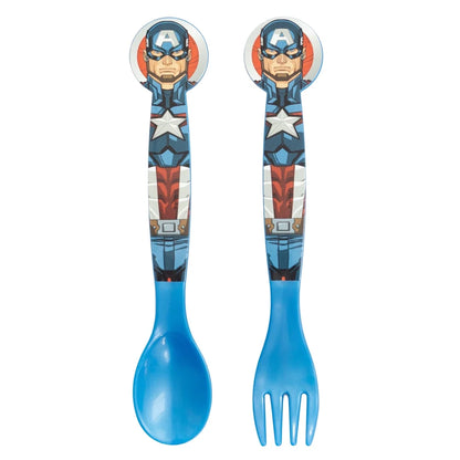 Marvel Avengers Kinder Set 4tlg 3 Kammern Brotdose Alu-Trinkflasche Besteck - WS-Trend.de