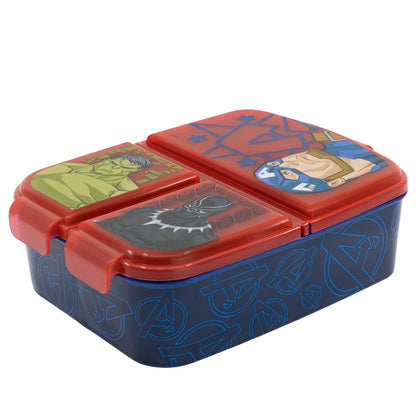 Marvel Avengers Kinder Set 4tlg 3 Kammern Brotdose Alu-Trinkflasche Besteck - WS-Trend.de