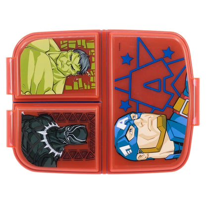 Marvel Avengers Kinder Set 4tlg 3 Kammern Brotdose Alu-Trinkflasche Besteck - WS-Trend.de