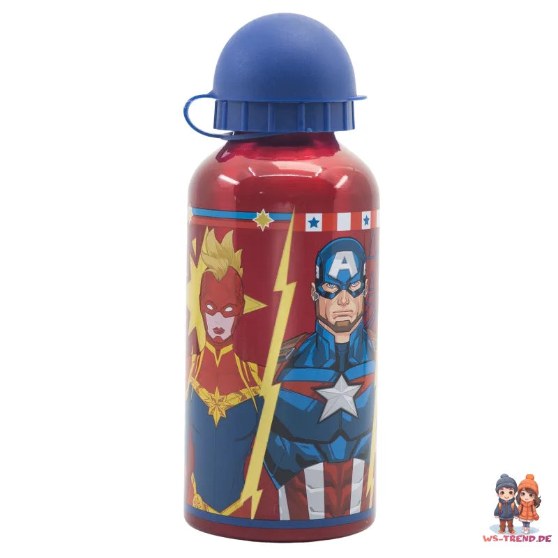 Marvel Avengers Kinder Set 4tlg 3 Kammern Brotdose Alu-Trinkflasche Besteck - WS-Trend.de
