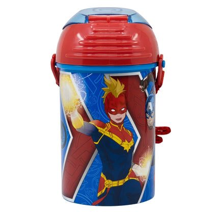 Marvel Avengers Wasserflasche Trinkflasche Flasche Trinkhalm Gurt 450 ml - WS-Trend.de