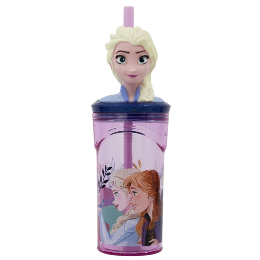 Disney Die Eiskönigin Elsa 3D Kinder Trinkbecher mit Halm Becher 360 ml