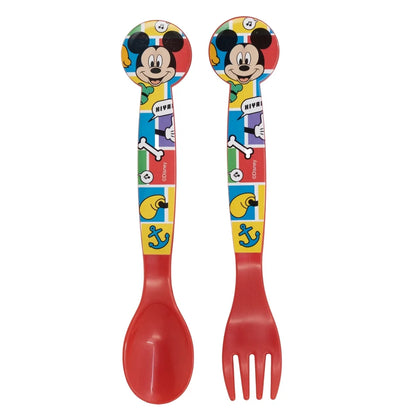 Disney Mickey Maus 4 teiliges Lunch Set Brotdose Alu-Trinkflasche - Löffel Gabel - WS-Trend.de