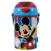 Disney Mickey Maus und Donald  Wasserflasche Flasche mit Trinkhalm Gurt