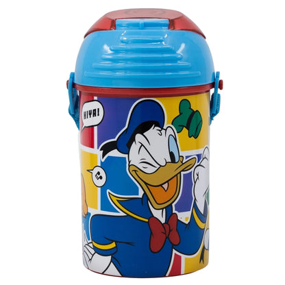 Disney Mickey Maus und Donald Wasserflasche Flasche mit Trinkhalm Gurt - WS-Trend.de