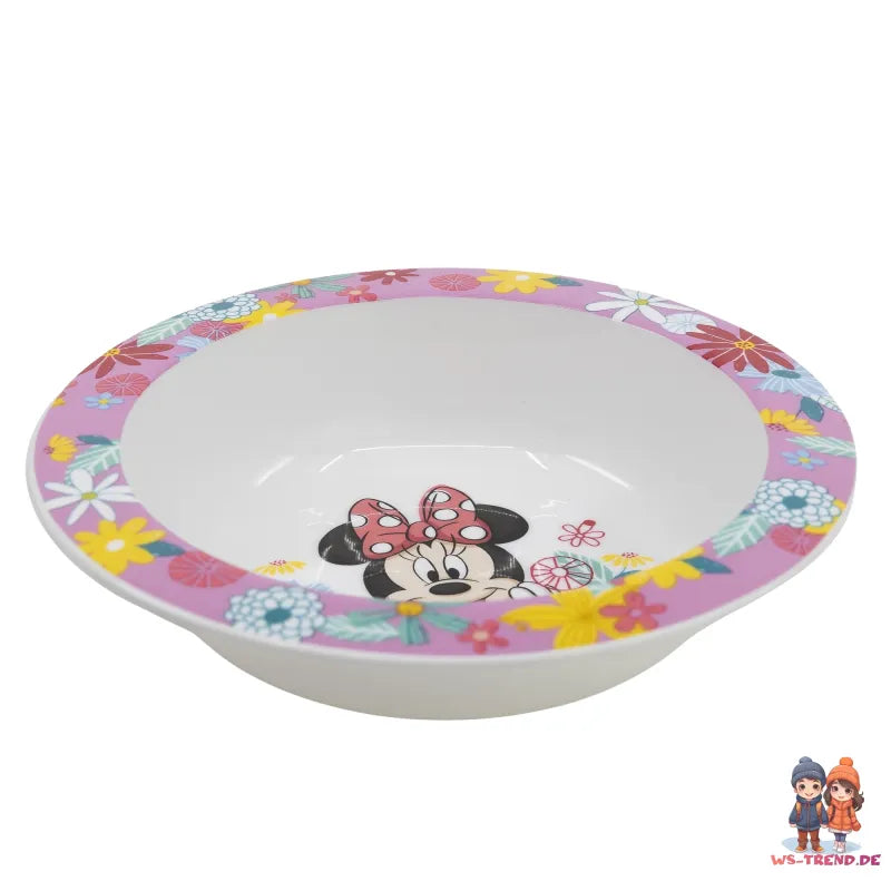 Disney Minnie Mouse Kinder Geschirr-Set 3 teilig Becher (430ml) Teller Schüssel - WS-Trend.de