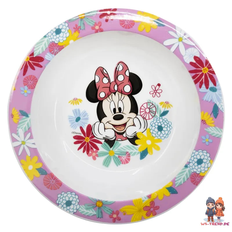 Disney Minnie Mouse Kinder Geschirr-Set 3 teilig Becher (430ml) Teller Schüssel - WS-Trend.de