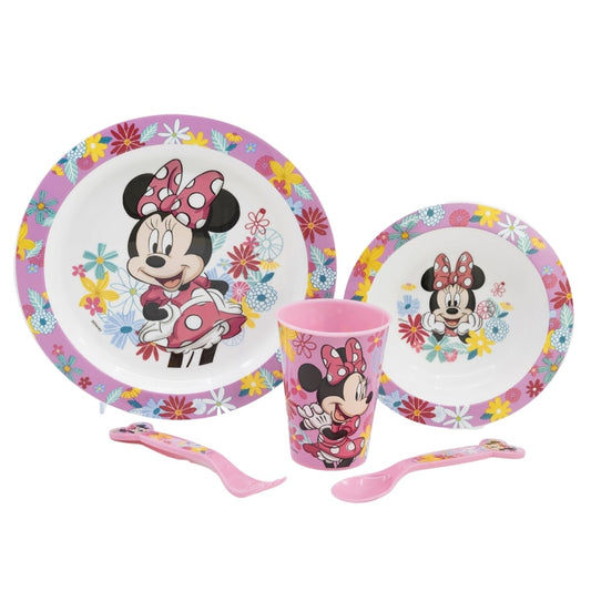 Disney Minnie Mouse Kinder Geschirr-Set 5 teilig Becher Teller Schüssel Besteck - WS-Trend.de