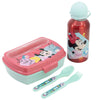 Disney Minnie Maus 4 tlg Kinder Lunch Set Brotdose Alu-Trinkflasche Besteck