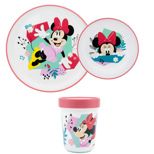 Disney Minnie Maus Kinder Geschirr-Set 3 teilig Becher Teller Schüssel