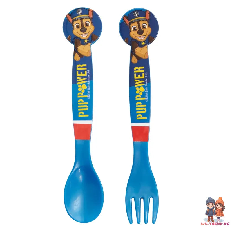Paw Patrol Chase Marshall 4 tlg Kinder Set Brotdose Trinkflasche Besteck - WS-Trend.de