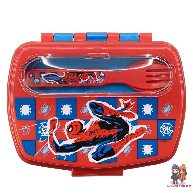 Marvel Spiderman 5 tlg Kinder Set 3 Kammern Brotdose Trinkflasche mini Dose - WS-Trend.de