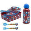 Marvel Spiderman 4 tlg Kinder Set 3 Kammern Brotdose Alu-Trinkflasche Besteck