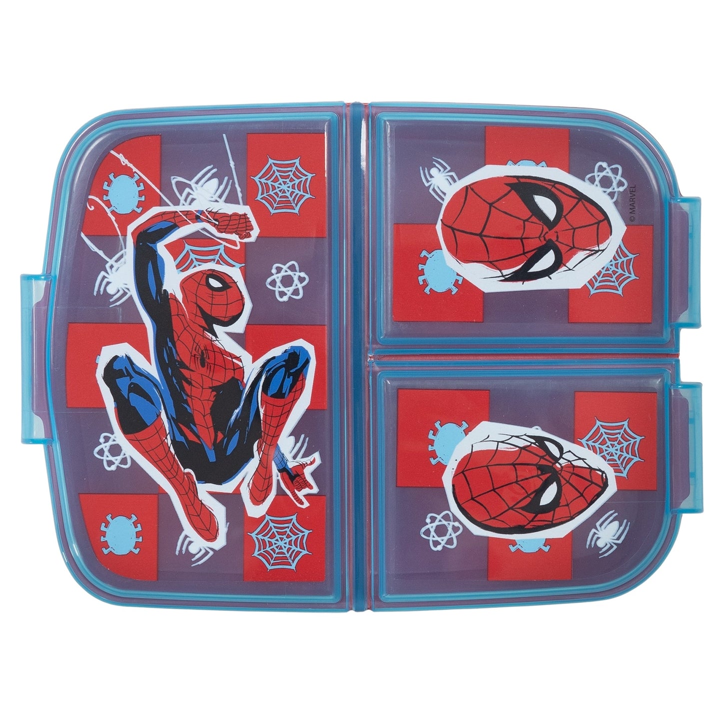 Marvel Spiderman 4 tlg Kinder Set 3 Kammern Brotdose Alu-Trinkflasche Besteck - WS-Trend.de