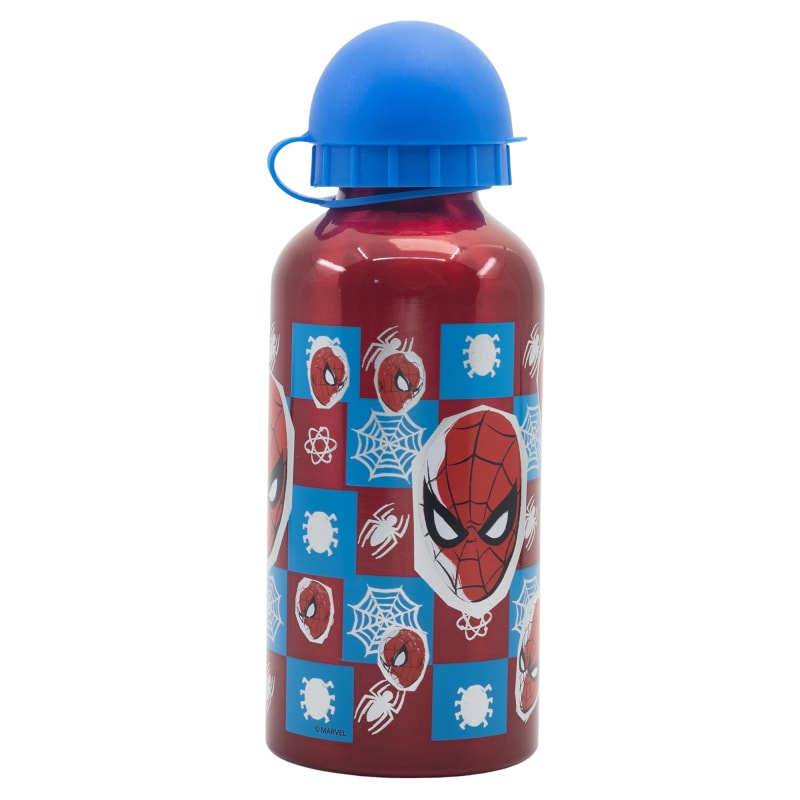 Marvel Spiderman 4 tlg Kinder Set 3 Kammern Brotdose Alu-Trinkflasche Besteck - WS-Trend.de