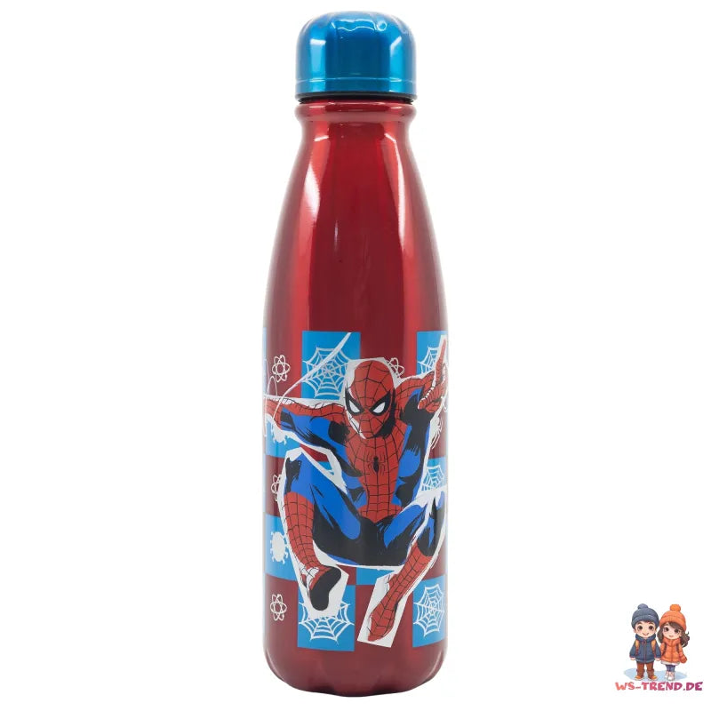 Marvel Spiderman ALU - Wasserflasche Trinkflasche Flasche 600 ml - WS-Trend.de - Sportflasche